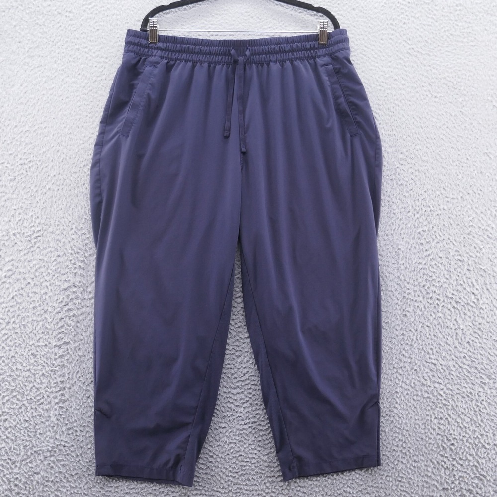 T by Talbots Navy Blue Activewear Crop Pants XL Elastic Drawstring Pockets